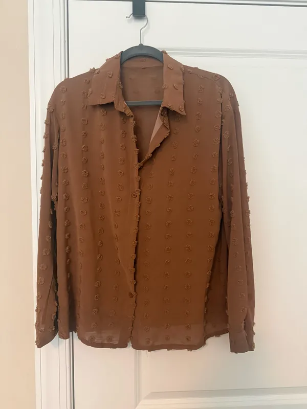 Amazon Brown Button Up Blouse - Image 2