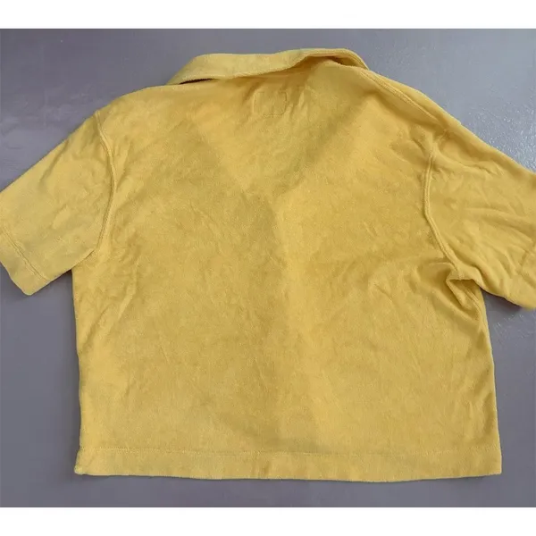Abercrombie & Fitch Women's‎ Yellow Terry Cloth Button-Up Shirt Size M Casual - Image 2