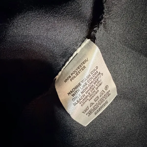 Ann Taylor Womens XL Black Tie Neck Peasant Blouse Long‎ Raglan Sleeve Top - Image 6