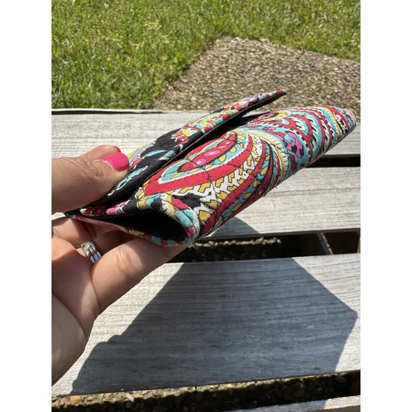 Vera Bradley Multicolored Quilted‎ Cotton W/floral Design Button Close Wallet - Image 2
