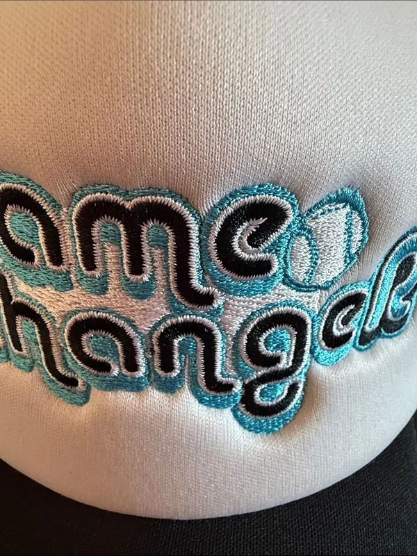 Game Changer Trucker Hat Black White Mesh Snapback Baseball Cap Like New - Image 2