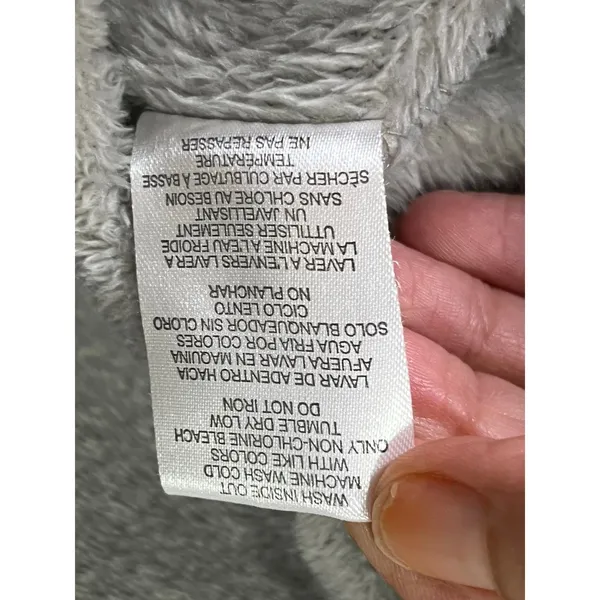 Disney Winnie the Pooh Gray Plush Quarter Zip Fleece Pullover Small Y2K Cozy - Image 8