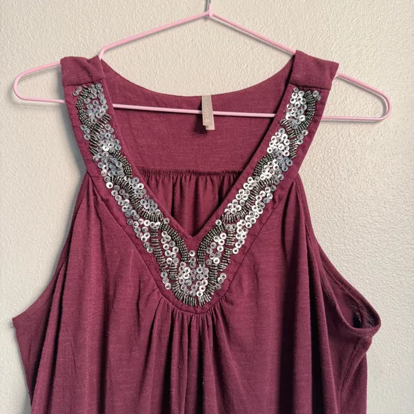 Vanity Sequin Y2K Dark Purple Top XL - Image 2