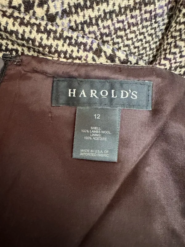 Harold’s Fall Wool-Blend Plaid A-Line Skirt in Brown Plaid with Bow 🎀 - Image 3