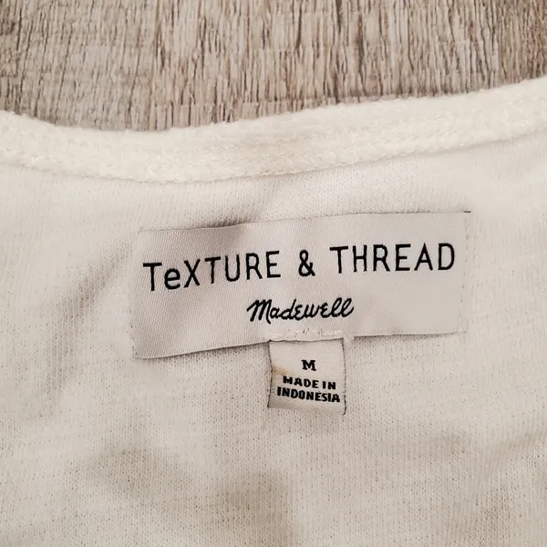 Texture & Thread Madewell White Tie Shirt Size Medium - Image 4