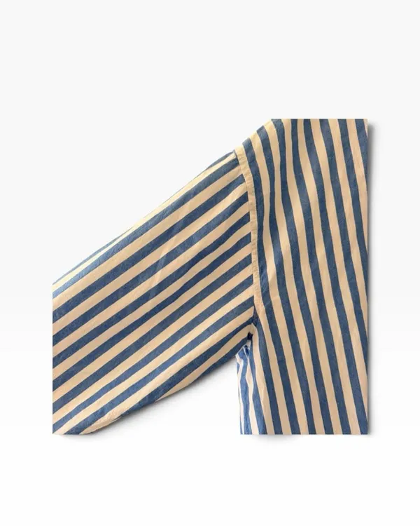 Madewell stripped Blue White Oversized Lagenlook Button Down Long SZ XL #2677 - Image 7