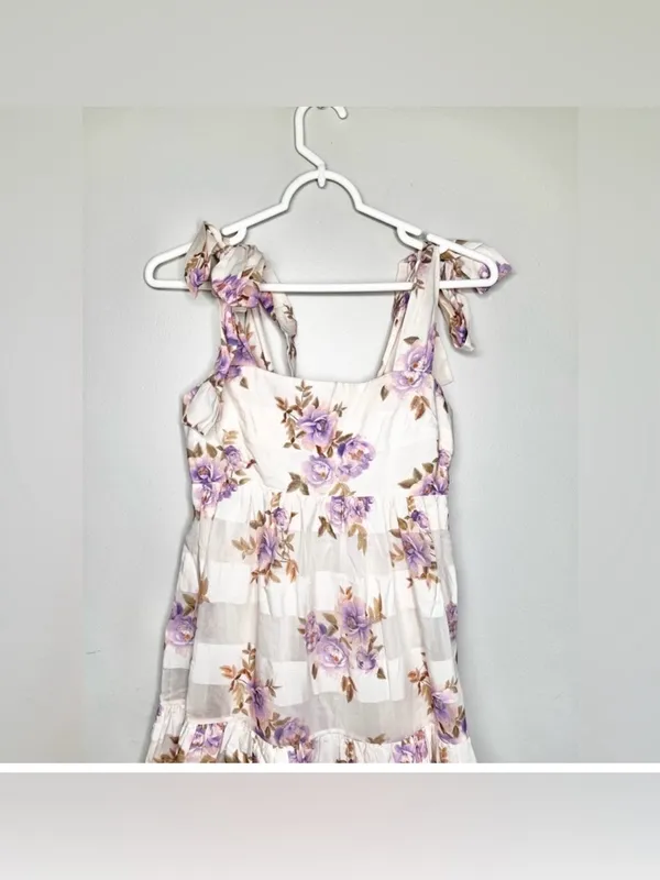 Zimmermann Rosa stripped picnic dress midi floral ruffles size OP/XS - Image 6