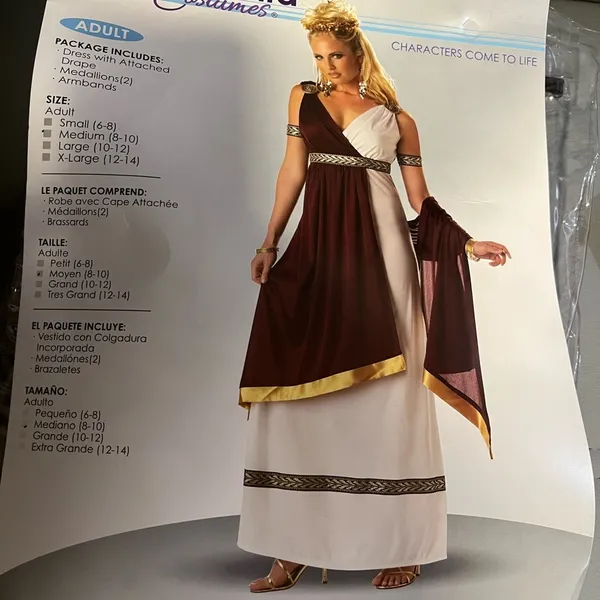 Roman Empress Halloween Costume sz M - Image 3