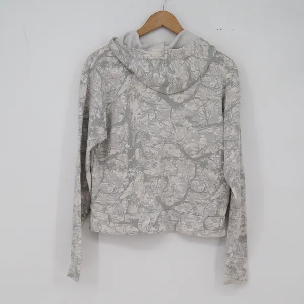 Unbranded Hoodie Womens M Pullover Grey White Abstract Branch Camo Excellent - Image 3