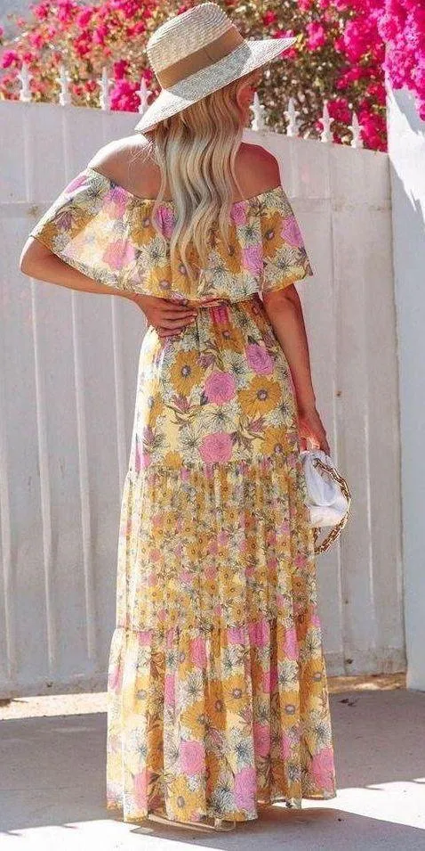 Vici You Glow Girl Floral Off The Shoulder Maxi Dress - Image 2