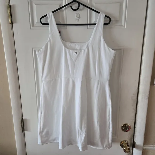 GapFit Active Tank Dress Women XL White NWT Tennis Golf Pickleball Workout Skort - Image 4