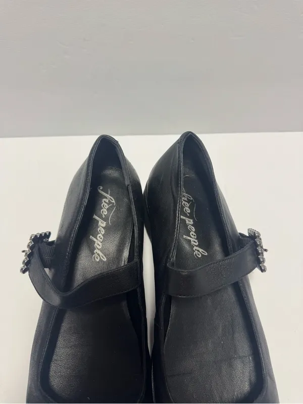 Free People Women's Rumor Diamanté Mary Jane Loafers Leather Size 9 - Image 3