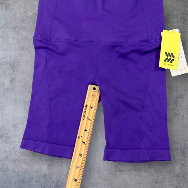 NEW All in Motion Shorts‎ Tank Top Set Women S Purple Ribbed High Waisted Crop - Image 8