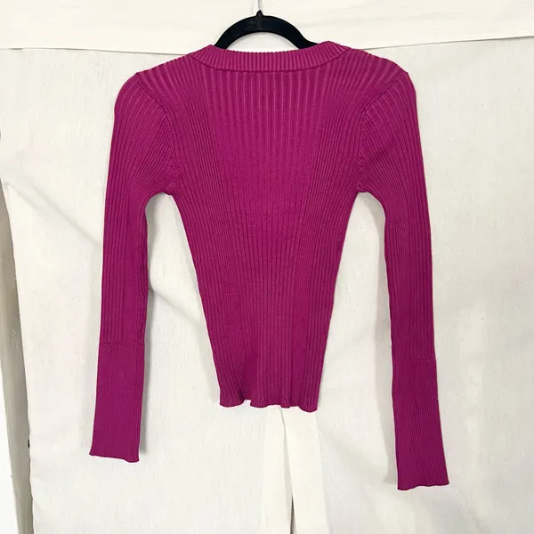 Lulus Chic Observations Purple Ribbed V-Neck Sweater Top - Image 7