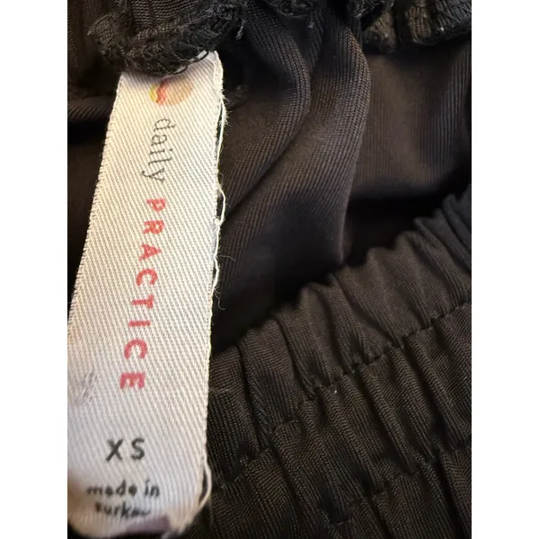 Daily Practice Anthropologie Side Stripe Track Pants XS Black Wide Leg Pull On - Image 9