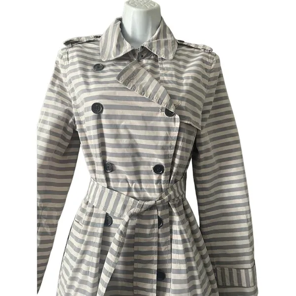 Banana Republic Striped Trench Coat - Image 4