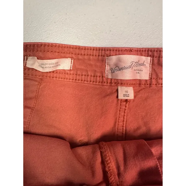 Universal Thread High-Rise Sailor Wide‎ Leg Pants Red Orange 16 New - Image 4