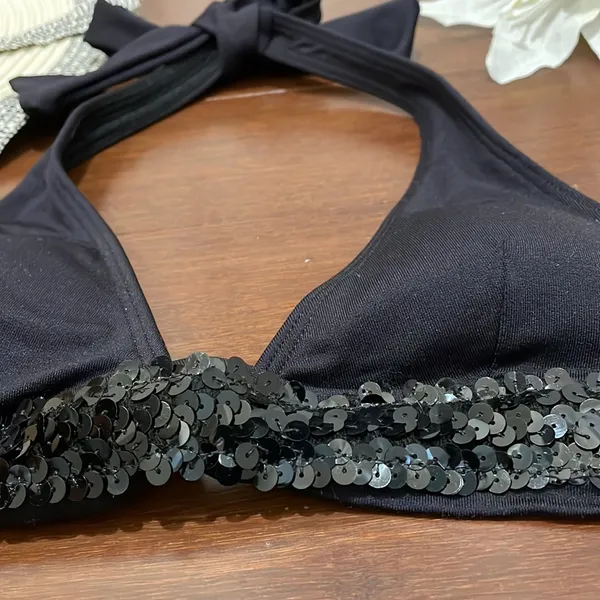 Rampage Vintage Black Sequins bikini top - Image 5