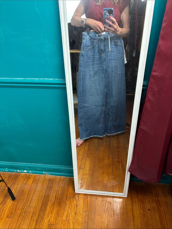 Lucky Brand Light Blue maxi Denim Skirt - Image 5