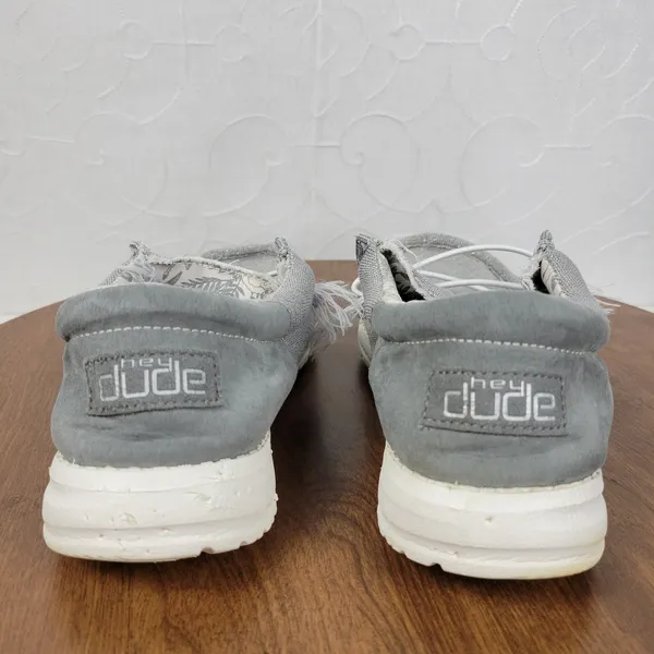 Hey Dude Womens Wally Shoes‎ 7 Sparkling Grey Lace Up Light-Weight Flat Loafers - Image 11