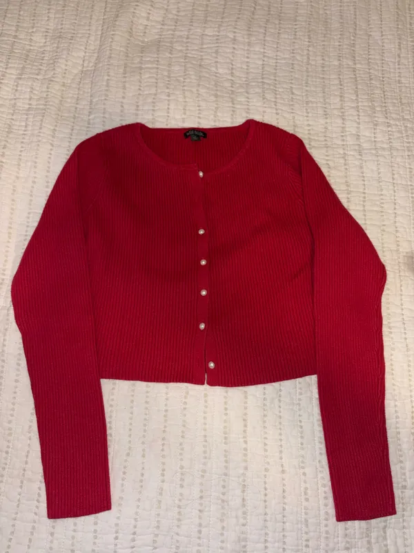 Red Cardigan Size L - Image 2
