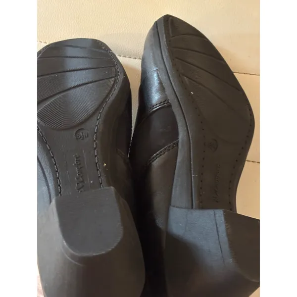 I Comfort Marietta Black Leather Ankle Booties Side Zip Block Heel Shoes 8.5W - Image 6