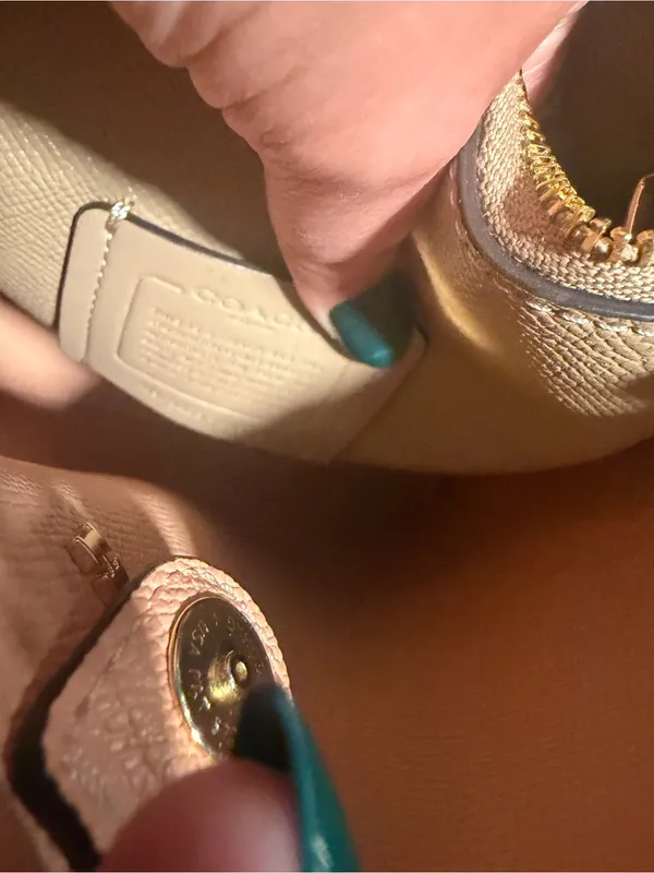 Coach Beige Signature Canvas Crossbody with Cream Trim - Image 8