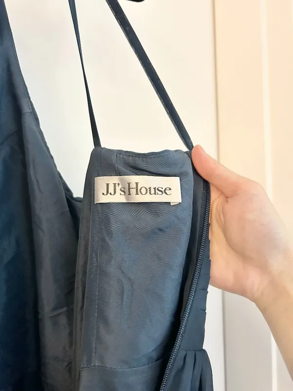 JJ's House Edeline Navy Blue A-line Ruffle Chiffon Maxi Dress Size 12/14 - Image 9