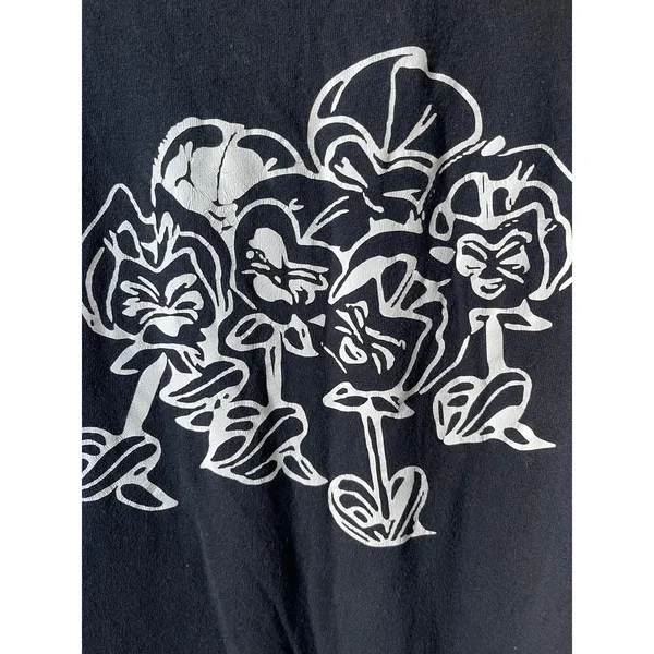 Alice in Wonderland Flowers Black Graphic Tee - Image 2