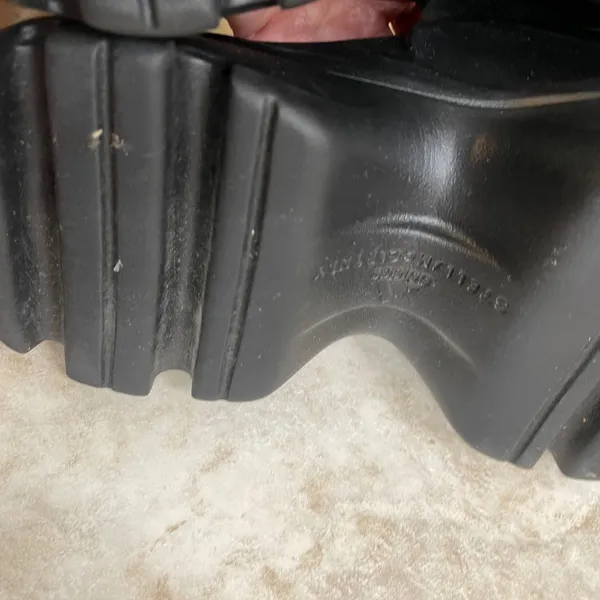 Adidas asmc Stella McCartney Clog‎ Core Black Platform Chunky Slides size 9 lady - Image 9