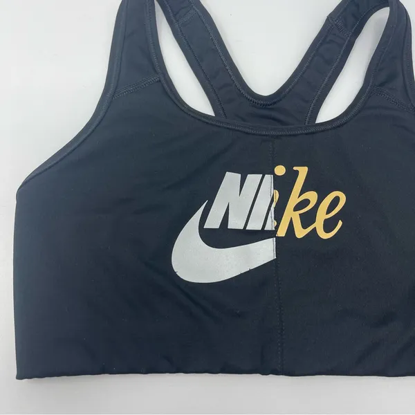 Nike‎ Womens Size Medium Sports Bra athletic silver/gold - Image 2