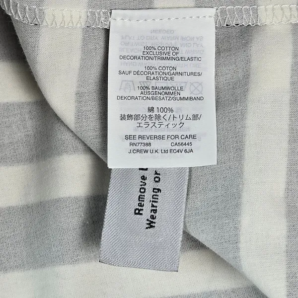 J. Crew Womens XL Navy White Striped Off-Shoulder Tie-Sleeve Top G2549 - Image 5