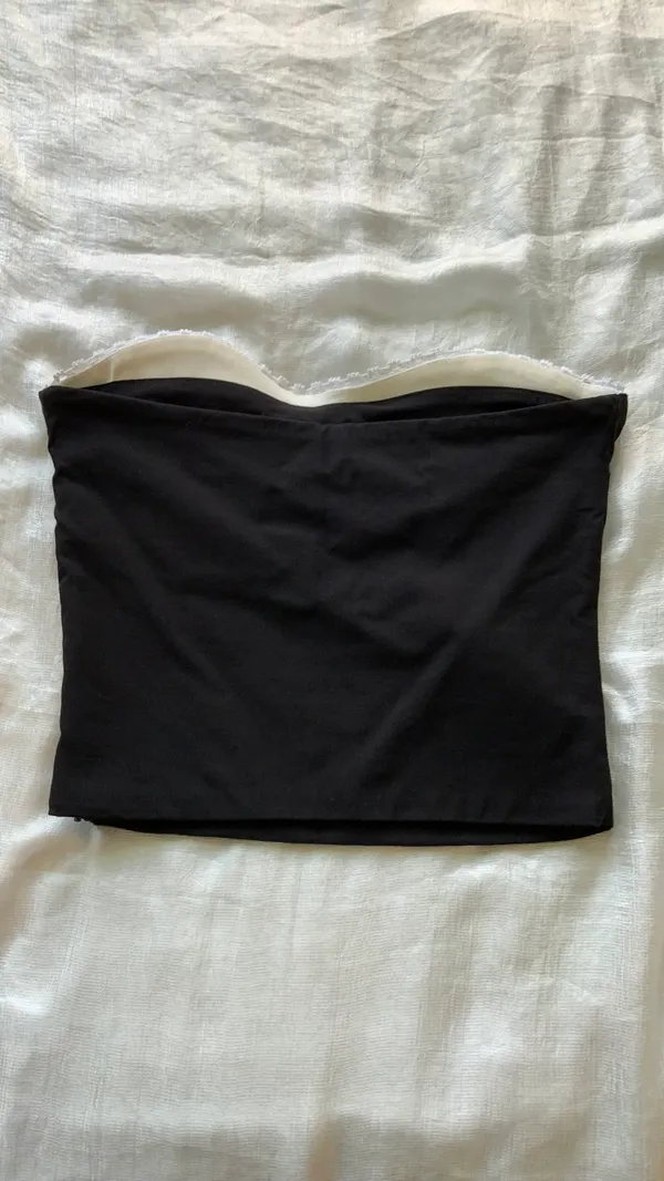 ZARA Black and White Tube Top - Image 3