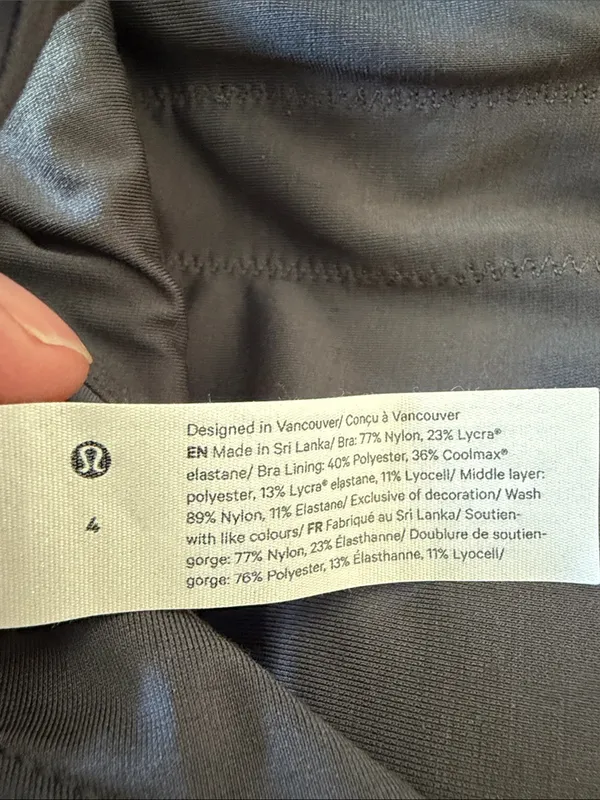 lululemon athletica wonder train‎ long line Sports Bra - Charcoal Tie-Dye 4 - Image 4