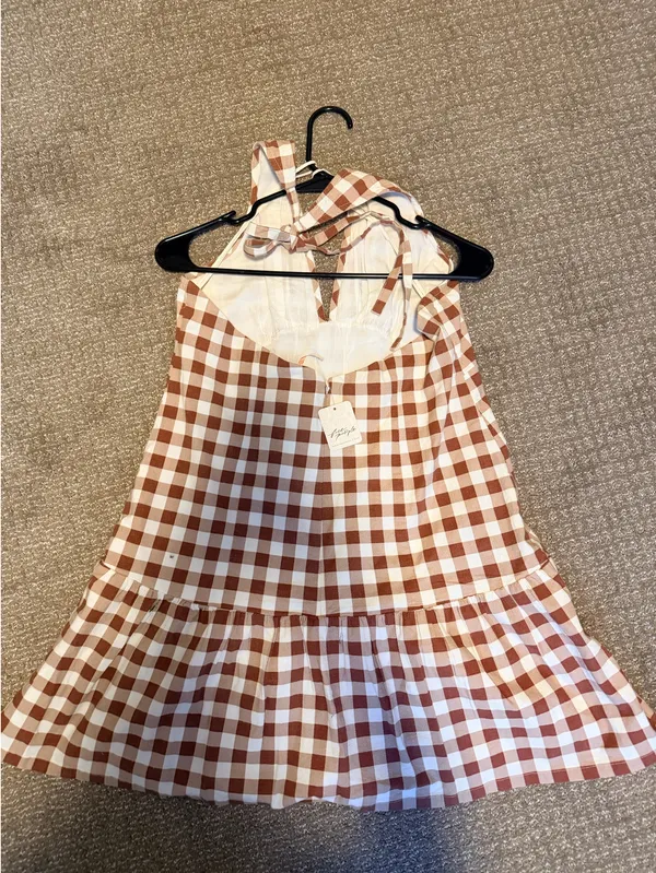Free People Halter Gingham Mini Dress - Image 2