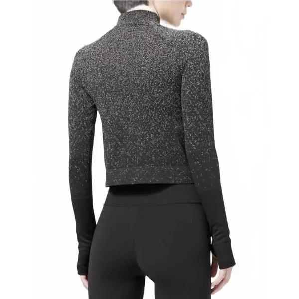 Lululemon‎ Rest Less Half Zip Pullover Herringbone Black White Women Size 8 - Image 13