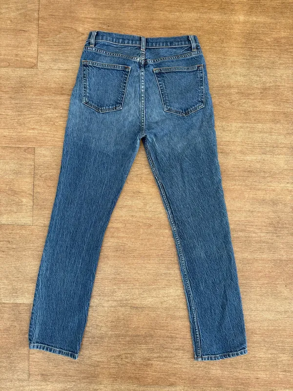 Reformation Women’s Denim Jeans Liza High Rise Straight Leg Medium Wash Laguna 27 - Image 2