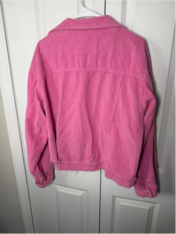 POL Pink Corduroy Raw Hem Jacket Size L EUC - Image 3
