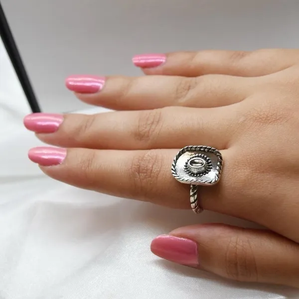 Cowboy Hat Ring Silver - Image 4