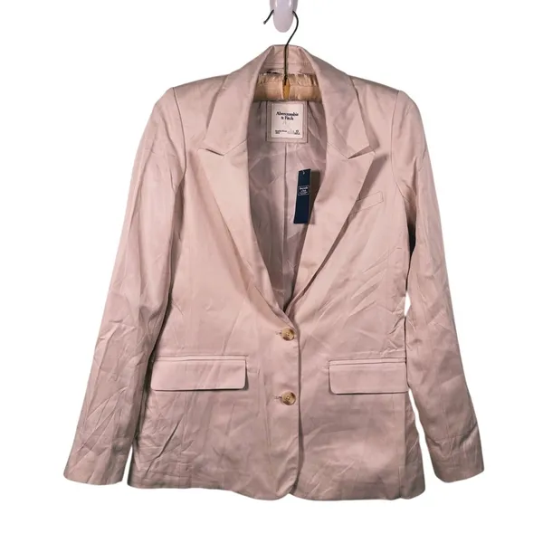 Abercrombie & Fitch Womens Slim Blazer XS Tan Tailored Old Money Academia Career - Image 2