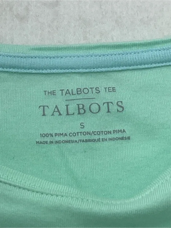Talbots Tee Womens Mint Green Short Sleeve 100% Pima Cotton Basic Top Small - Image 6