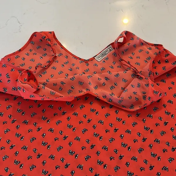 Abercrombie and Fitch Orange Butterfly Print Cami Tank Top Size Small - Image 3