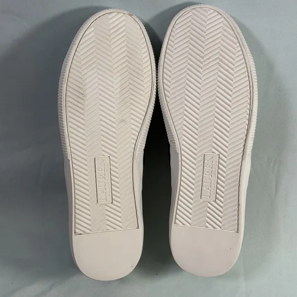 Lauren Ralph Lauren Size-7 Women's Janson Sneakers Leather‎ Snow White - Image 6