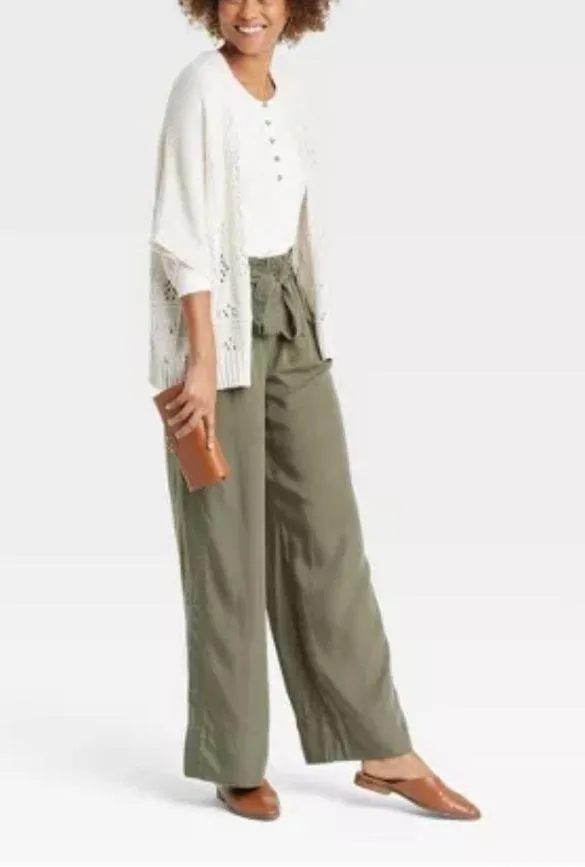 Knox Rose High rise wide leg pants in olive green size XXL fits women's 16-18 New … - Image 3