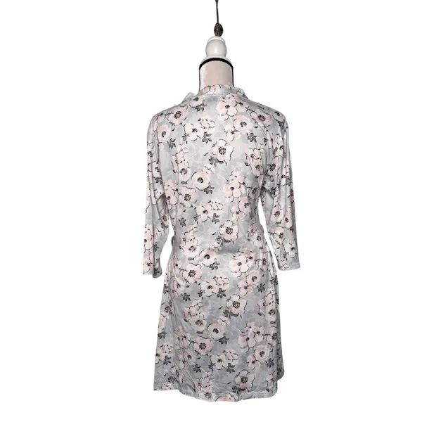 Rene Rafe Pink Blue Floral Short Robe Size L - Image 2