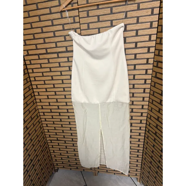 SNYDS Chloe Cream Sheer Strapeless Dress Size Small‎ - Image 3