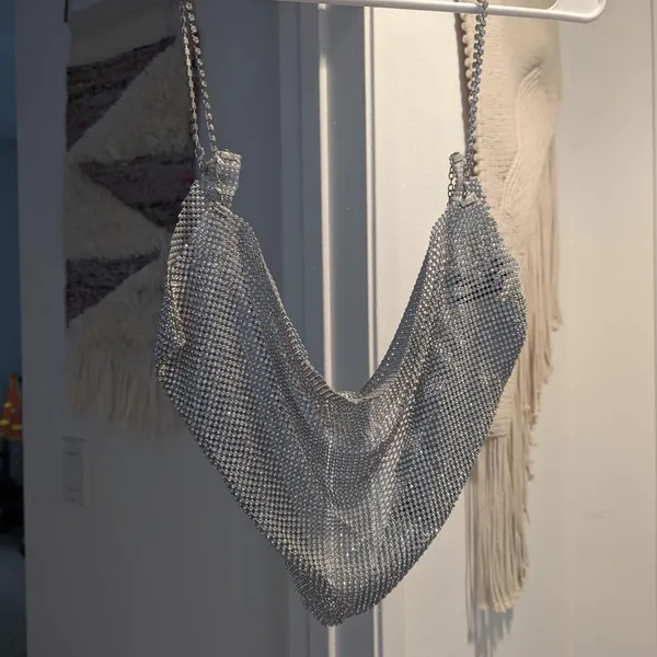 Urban Outfitters NWT That’s Hot Sparkly Silver Handkerchief Top Size XS - Image 6
