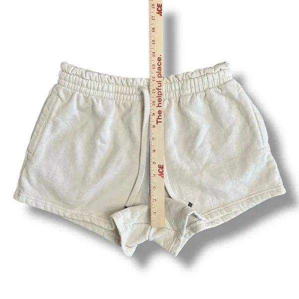Talentless 100% Cotton Fleece Lounge Shorts Women’s Medium Cream Off White‎ - Image 4