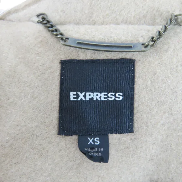 Express Tan Wool Double-Breasted Peacoat Extra Small Winter - Image 10
