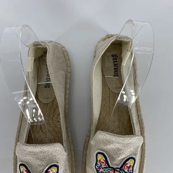 Soludos Frenchie Embroidered Platform Smoking Slipper (Sand) coastal size 9 - Image 7